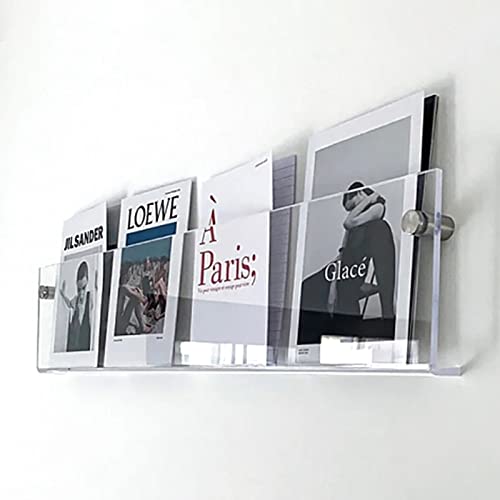 CMYUN Zeitungsständer Zeitschriftenhalter aus Acryl Zur Wandmontage, Klar Wohnzimmer Büro Zeitschriftenständer mit Beschlägen, Hängender Wandbroschürenständer (Size : 100cm(39 3/8")) von CMYUN