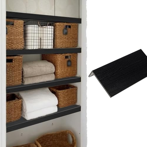 Drahtregaleinlage Drahtregalabdeckung für Die Waschküche In Holzoptik, Abstellraum- Und Küchenorganisation, Kellerschrank-Vorratsregalabdeckungen Schwarz, 1/4/5 Stück(1pc,L26xW12"/66x30cm) von CMYUN