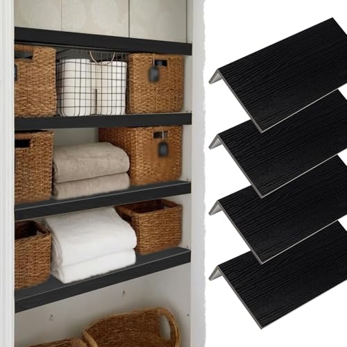 Drahtregaleinlage Drahtregalabdeckung für Die Waschküche In Holzoptik, Abstellraum- Und Küchenorganisation, Kellerschrank-Vorratsregalabdeckungen Schwarz, 1/4/5 Stück(4pcs,L35xW12"/89x30cm) von CMYUN
