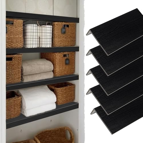 Drahtregaleinlage Drahtregalabdeckung für Die Waschküche In Holzoptik, Abstellraum- Und Küchenorganisation, Kellerschrank-Vorratsregalabdeckungen Schwarz, 1/4/5 Stück(5pcs,L34xW12"/86x30cm) von CMYUN
