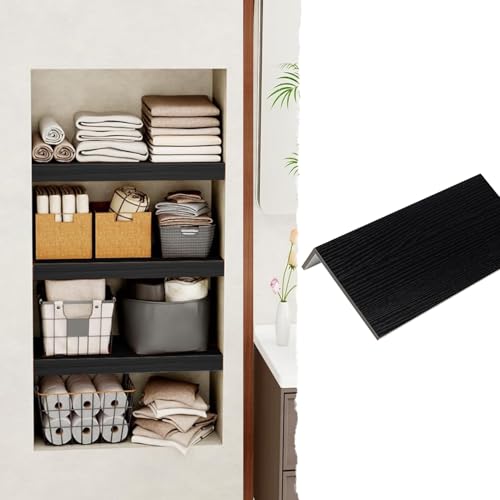 Drahtregaleinlage Schwarze Drahtregalabdeckung mit Holzmaserung, PVC-Drahtregalabdeckungen für Vorratsschränke, DIY-wasserdichte Regaleinlage für Waschküche Und Küche(1pc,L24xW12"/61x30cm) von CMYUN