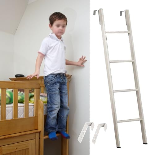 Hochbett Leiter Etagenbettleiter für Einzelbett Im Wohnheim, Metall-Etagenbettleitern für Kinder und Erwachsene mit Rutschfesten Füßen, Austauschbare, Kurze(116cm/45") von CMYUN