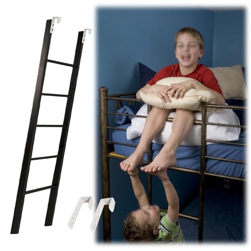 Hochbett Leiter Etagenbettleiter für Kleine Räume für Kinder, 116 125 130 135 145 155 165 170 cm Dachbodenleitern mit Haken, Sicherheitsleiter für Wohnmobile und Wohnwagen(170cm/67") von CMYUN