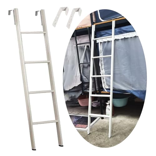 Hochbett Leiter Etagenbettleiter mit Haken, 116 125 130 135 145 150 160 170 cm Dachbodentreppe, Wohnmobil-Etagenleiter, Kurze, Bodenstehende Doppelbettleitern(130cm/50") von CMYUN