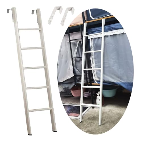 Hochbett Leiter Etagenbettleiter mit Haken, 116 125 130 135 145 150 160 170 cm Dachbodentreppe, Wohnmobil-Etagenleiter, Kurze, Bodenstehende Doppelbettleitern(160cm/63") von CMYUN