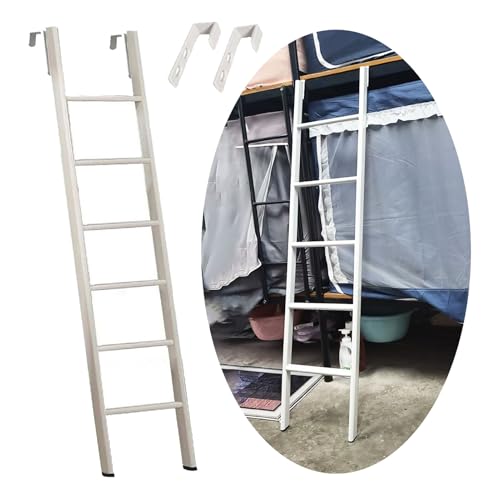 Hochbett Leiter Etagenbettleiter mit Haken, 116 125 130 135 145 150 160 170 cm Dachbodentreppe, Wohnmobil-Etagenleiter, Kurze, Bodenstehende Doppelbettleitern(175cm/69") von CMYUN