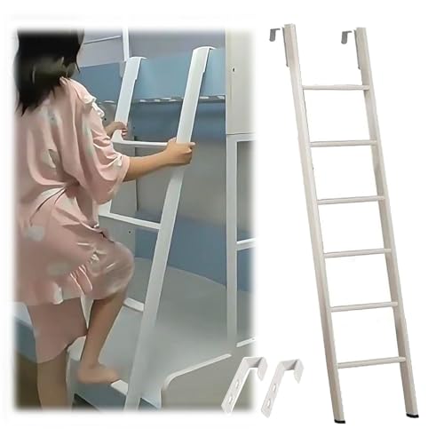 Hochbett Leiter Leiter für Etagenbetten für Kinder und Erwachsene/Dachbodenleiter für Kleine Räume, Leitern für Doppelbetten mit Haken für Wohnheime, Metall-Trittleitern(175cm/69") von CMYUN