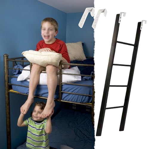 Hochbett Leiter Schwarze Etagenbettleiter für Erwachsene und Kinder (Wohnheim), Sicherheits-Trittleiter aus Metall 120 135 140 150 160 165 170 180 Cm, Mit Haken(116cm/45") von CMYUN