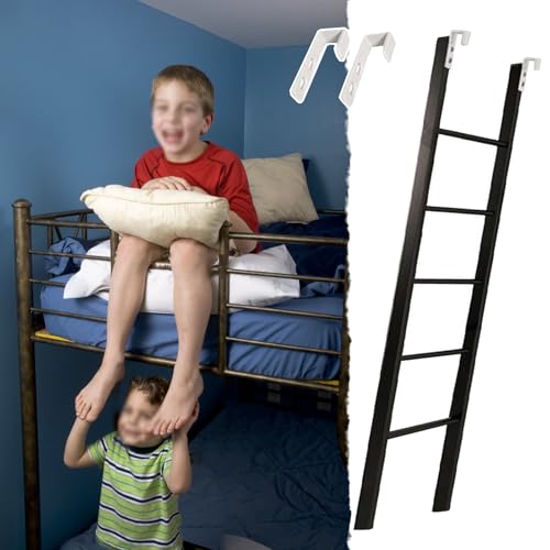 Hochbett Leiter Schwarze Etagenbettleiter für Erwachsene und Kinder (Wohnheim), Sicherheits-Trittleiter aus Metall 120 135 140 150 160 165 170 180 Cm, Mit Haken(170cm/67") von CMYUN