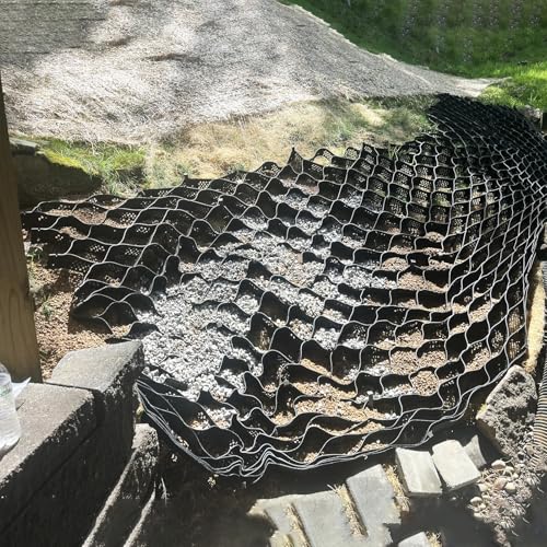 Kiesgitter 1, 3, 4, 5, 6 M Böschungsgitter aus Kiespflaster, Wabenförmiges Geostabilisierungsgitter Zur Verstärkung von Einfahrten/Gehen, Verformungsfreies Erbsenbodengitter(2m x 5m (6.5ft x 16.5ft)) von CMYUN