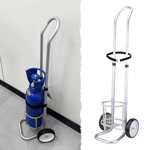 Sauerstoffflasche Gestell Tragbarer Sauerstoffflaschenwagen mit Rädern, Einzelflaschen-Organizer mit Gurt, Rollbarer, Verstellbarer Flaschentransporthalter(D 16.8mm (6 5/8")) von CMYUN