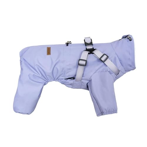 CMZYBBD Hunderegenmantel Hunde Regenmantel Mit Kabelbaum Leicht Wasserdichtem Haustier Regenmantel Für Kleine Hunde Verstellbare Reflektierende Hunderegen Overalls-lila-2xl von CMZYBBD