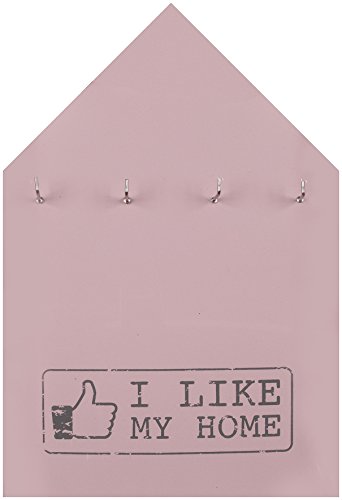 Schlüsselbrett Holz »I like my home« mit 4 Haken 20·26cm ROSA von CN Home / OOTB