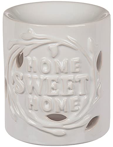 CN Aromalampe Duftlampe Duftöllampe Raumduft Duftstövchen Keramik »Home Sweet Home« Weiß von CN