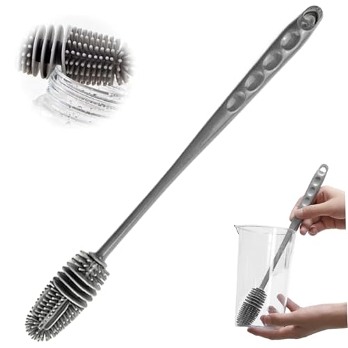 1 PC Wasserflaschenreiniger Bürste 11 Flexibler 360 ° Silikonflaschenbürste mit langem Griff kratzfestes Geschirrspüler Safer Flaschenbürste für kleine schmale Halsbehälter 1 PC Wasserflaschenreiniger Bürste 11 Flexibler 360 ° Silikonflaschenbürste mit langem Griff kratzfestes Geschirrspüler Safer Flaschenbürste für kleine schmale Halsbehälter von CNAFGBGG