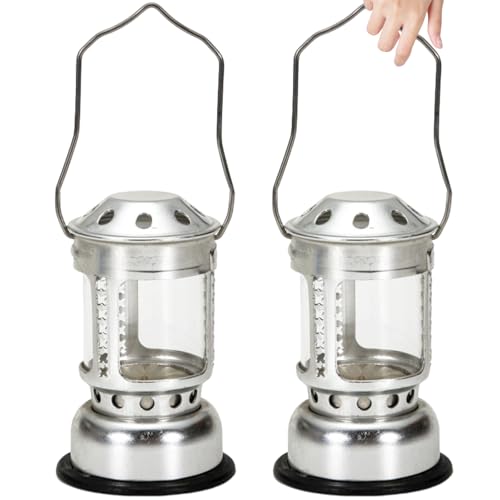 2pcs Camping Laternenkerzen Lantern 4.3x2.7 Tragbarer rustikaler rustikaler Camping -Laterne -Silberlaterne mit Griff Aluminiumlegierung Windschutzkerzen für Kerzen 2pcs Camping Laternenkerzen Lantern 4.3x2.7 Tragbarer rustikaler rustikaler Camping -Laterne -Silberlaterne mit Griff Aluminiumlegierung Windschutzkerzen für Kerzen von CNAFGBGG