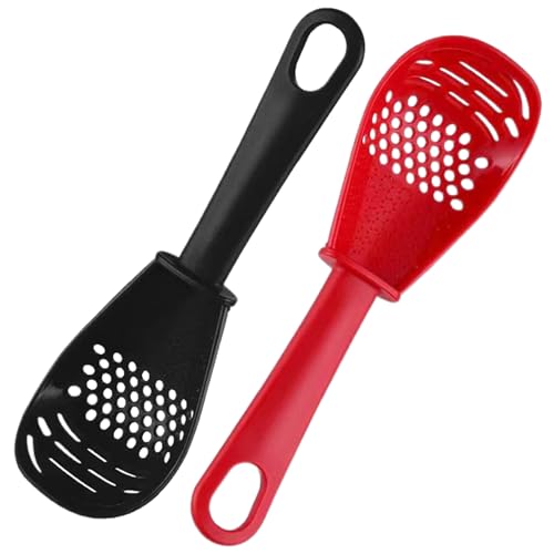 2pcs Multifunktional Küchenkochlöffel, pp Plastik geschlitzte Löffel Suppe Skimmer Löffel Hitzebeständiges Sieb Sieb mit hängendes Loch zum Kochen, Gitter von CNAFGBGG