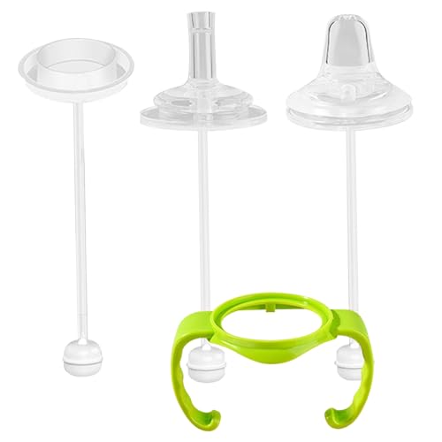 4pcs Baby Stroh Cup Conversion Kit Silicon Baby Schnullerstroh, 3 Schnuller mit Flaschengriff gewichtete Sippy-Tassen, geeignet für 3-6-9 Monate. von CNAFGBGG
