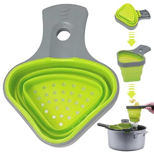 CNAFGBGG 1pc Nudelsieb Faltbare Kieselgel Colander leicht zu reinigen Topfkolander Küchensieb Gadgets mit Griff von CNAFGBGG