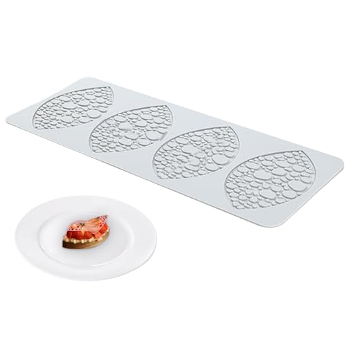 CNAFGBGG Spitze Silikonform 4 Hohlraumblattform Tuille Formen DIY Nicht-Stick-Spitzenform Flexible Lebensmittelqualität wiederverwendbare hitzebeständige Silikonformen für Fondantschokolade.. von CNAFGBGG