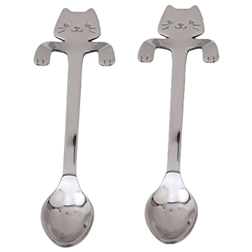 Hanging Cup Löffel Edelstahl Katenlöffel Zucker Teelöffel Küchenutensilien Silber 2pcs ... von CNAFGBGG