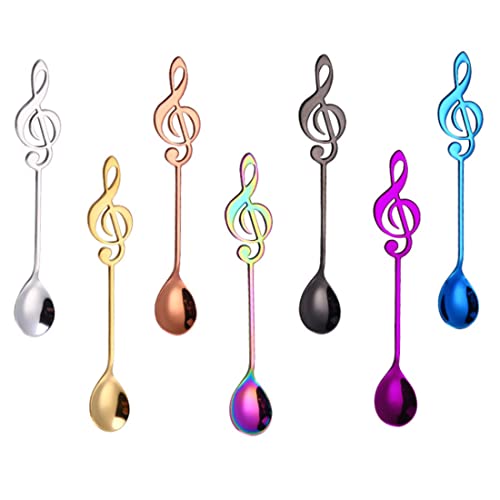 Musik Note Löffel 7 Farben Edelstahl niedliche Teelöffel Staff Kaffeelöffel ... von CNAFGBGG