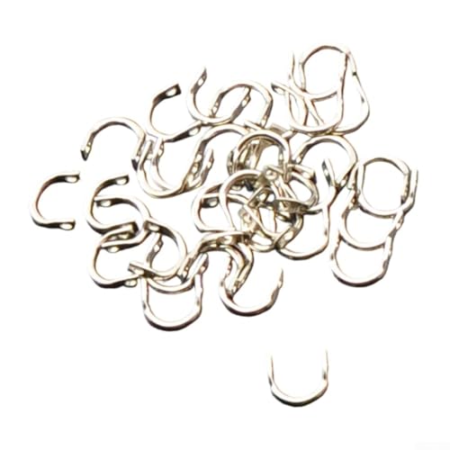 100 Stück EasySpin Clevises Angelköder Teile für DIY Spinnerbait Herstellung kompatibel mit Süß- und Salzwassertechniken, unterstützt verschiedene Klingentypen (kleines Silber) von CNANRNANC