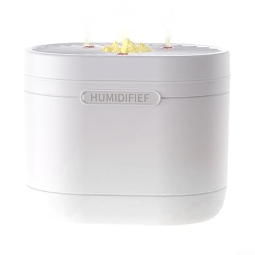 1200 ml leiser Luftbefeuchter mit dreifachen Sprühdüsen für ausgewogene Luftfeuchtigkeit, bunte LED-Leuchten für Atmosphäre, leiser Modus und automatische Abschaltung (weiß) von CNANRNANC
