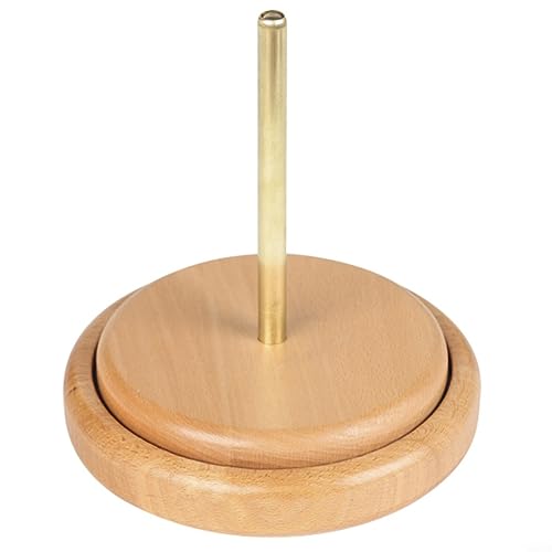 1pc Holzspinn garn und Fadenhalter Home Wicklung kann gedreht werden Spule Flechten Werkzeug Holz Spindel Basis Large single axis von CNANRNANC