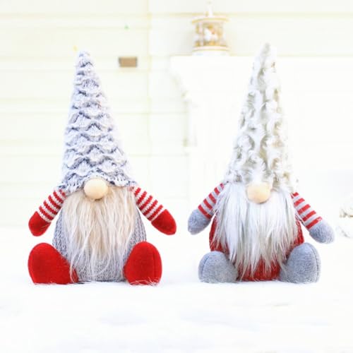 2 Stück Plüsch-Weihnachtsmann-Puppen für festliche Innendekoration, fügen Sie einzigartigen Urlaub zu Hause und Büro hinzu von CNANRNANC