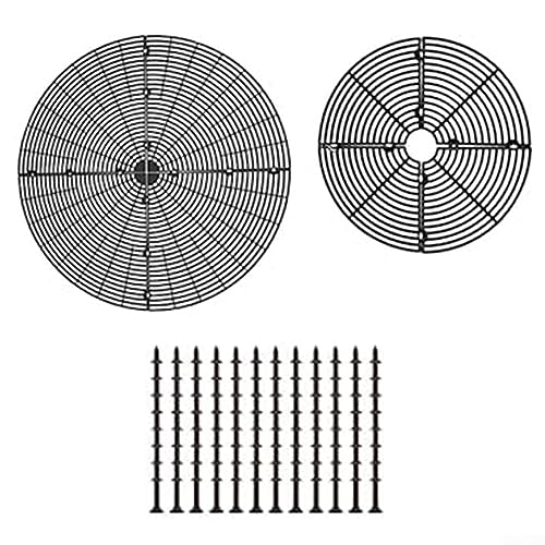 2 Stück Topfbodengitter 20,5" 11,8" Blumentopfgitter mit Stakes-Schutzhülle Black von CNANRNANC