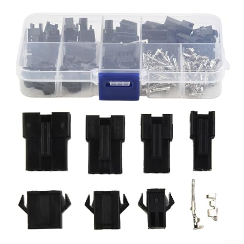 2 x 54 mm männliche weibliche Steckverbinder-Set, 200 Stück mit praktischer Aufbewahrungsbox von CNANRNANC