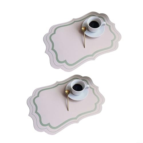 2 x wasserdichte PVC-Tischsets für Esstische, rutschfest und pflegeleicht (C) von CNANRNANC