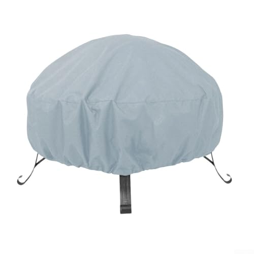 210D Oxford Cloth Waterproof Round Fire Burner Cover, Heavy Duty with Wind Resistant Design, Mesh Air Vents to Reduce Moisture, Secure Attachment with Buckle Straps and Drawstring (85x40cm grizzle) von CNANRNANC