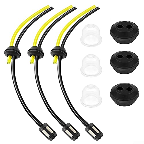 3 Stück Universal Rasentrimmer Kraftstoffleitung, Benzinschlauch Dichtung für Motorsense, Benzinfilter Benzinschlauch Set, Kraftstofffilter-Kit Geeignet für Garten von CNANRNANC