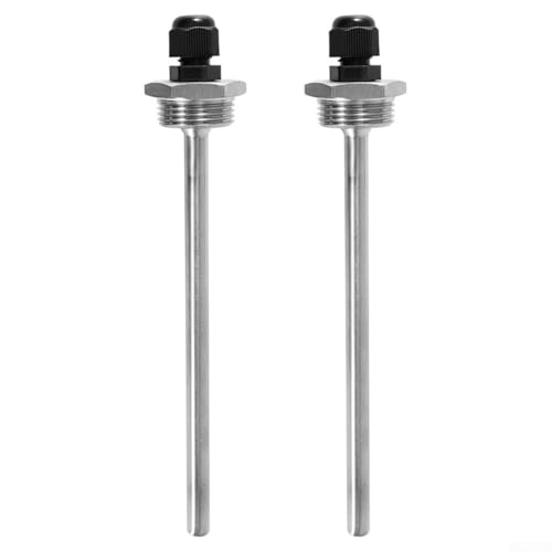 304 Edelstahl Tauchhülsen 2er Set für zuverlässigen Temperatursensor Schutz in verschiedenen Umgebungen (8x150mm) von CNANRNANC