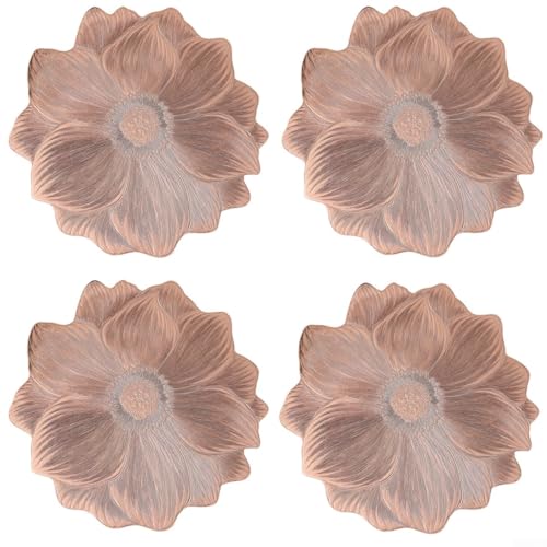 4 Stück hitzebeständige Tischsets mit dekorativem Blumen-Design für den täglichen Gebrauch (Roségold) von CNANRNANC