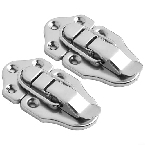 Antiker Entenschnabel-Knebelverschluss aus Eisen mit Schrauben zur Befestigung, passend für Vintage-Holzkisten, Werkzeugkästen, Schmuckschatullen und dekorative Bastelarbeiten (Silber) von CNANRNANC