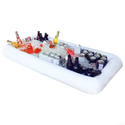 Aufblasbare Servierbar Eisbuffet Tisch kalte Speisen Getränkehalter für Party Pool Outdoor Indoor Veranstaltungen mit Ablaufsystem 130 x 61 cm von CNANRNANC
