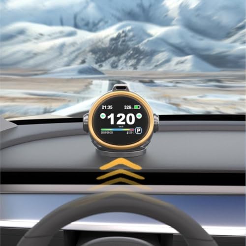 Auto HUD Tacho mit Gestensteuerung für Tesla Model Y3 und Highland Y 2025, Digital Head Up Display mit Blinker, Türerinnerung und Kilometerzählerfunktionen (C) von CNANRNANC