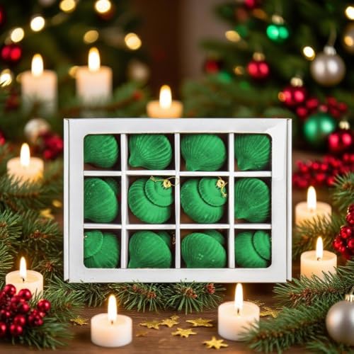 CNANRNANC 12 Stück Laternenförmige Plüsch-Weihnachtsbaumkugeln für festliche Laternen, Plüschkugel-Dekorationsset für Weihnachtsbaum und saisonale Veranstaltungen (grün) von CNANRNANC