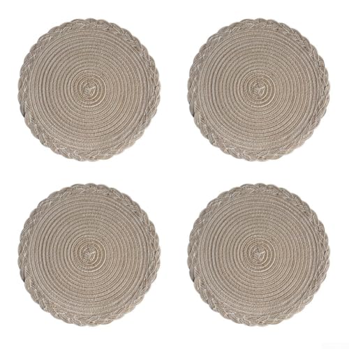 CNANRNANC 4 hitzebeständige Untersetzer aus Polyester, entworfen, um Ihren Esstisch vor Hitzeschäden zu schützen, mit einem eleganten und praktischen strukturierten Design (Milchkaffee) von CNANRNANC