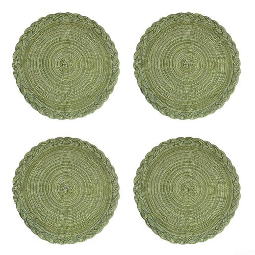 CNANRNANC 4 hitzebeständige Untersetzer aus Polyester, entworfen, um Ihren Esstisch vor Hitzeschäden zu schützen, mit einem eleganten und praktischen strukturierten Design (Seetanggrün) von CNANRNANC