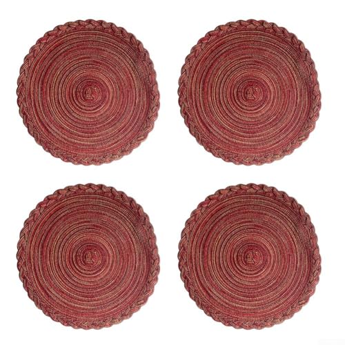 CNANRNANC 4 hitzebeständige Untersetzer aus Polyester, entworfen, um Ihren Esstisch vor Hitzeschäden zu schützen, mit einem eleganten und praktischen strukturierten Design (rot) von CNANRNANC