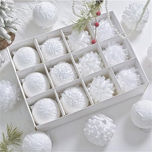 CNANRNANC Christbaumkugeln, 8 cm, bruchsicher, Schaumstoff, Baumschmuck für Weihnachten, Urlaub, Dekoration, 12 Stück von CNANRNANC