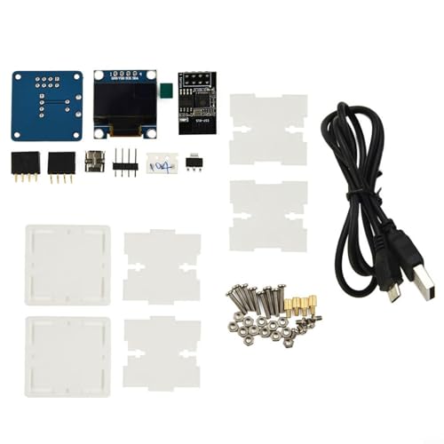 CNANRNANC DIY Elektronisches Kit Mini Uhr, für ESP8266 WiFi für OLED, Display Transparent Acryl Shell Schweißprojekt Blau CNANRNANC DIY Elektronisches Kit Mini Uhr, für ESP8266 WiFi für OLED, Display Transparent Acryl Shell Schweißprojekt Blau von CNANRNANC