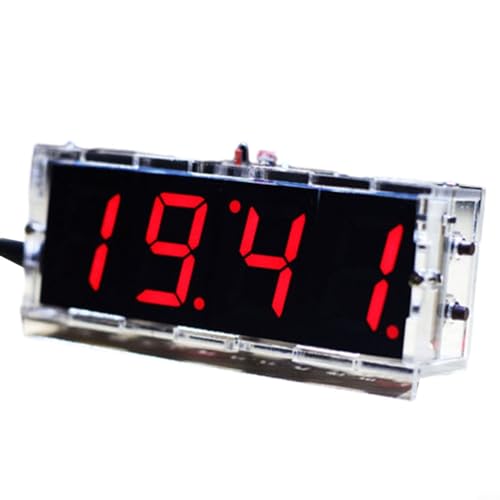 CNANRNANC Digitaluhr Kit DIY 4-Digital LED Nixie Tube Clock Kit Anzeige Zeit elektronische Uhr DIY Teile(Red) von CNANRNANC