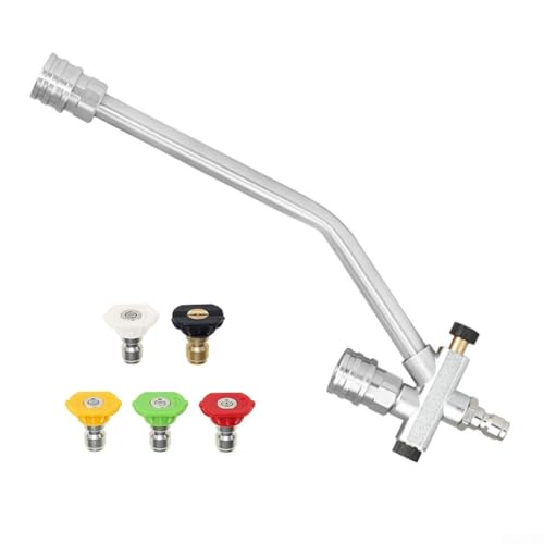 CNANRNANC Dual Lanze Edelstahl-Hochdruckreiniger-Stab mit 5 Düsenspitzen, Schnellverbindungsschaum und Spülstange, kompatibel mit den meisten Modellen für Auto- und Hausreinigung von CNANRNANC