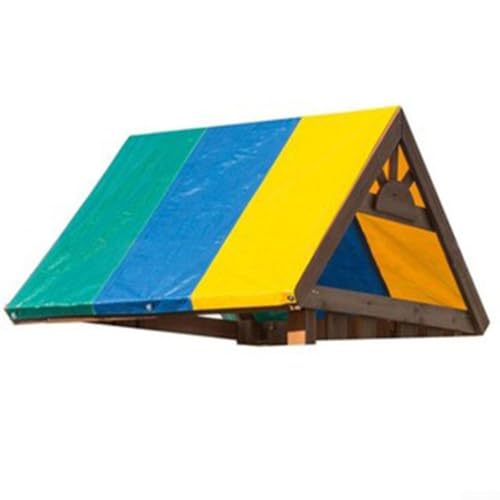CNANRNANC Gartenschaukel-Set, Dachplane, wasserdicht, Schattenabdeckung, 132 x 228 cm, Oxford-Material für Kinder, Outdoor-Spielplatz, Hinterhof (grün, blau, gelb) von CNANRNANC