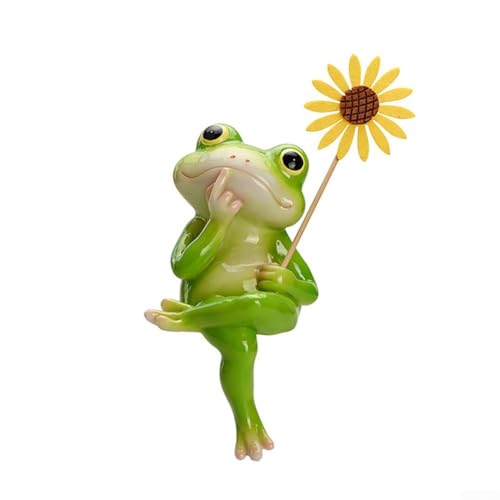 CNANRNANC Harz Garten Frosch Figuren Outdoor Deko Tier Ornamente für Teich Brunnen Aquarium Mini Wasserspiele von CNANRNANC